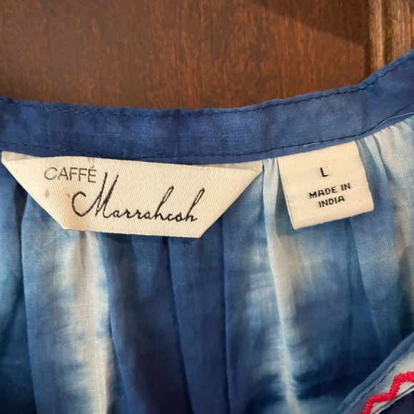 CAFFE MARRAKESH - BOHO cotton blouse (size L) EUC - Picture 2 of 6